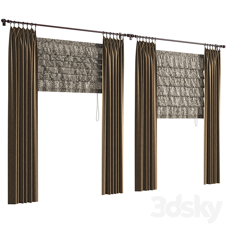 Roman blinds 4 3DS Max - thumbnail 2