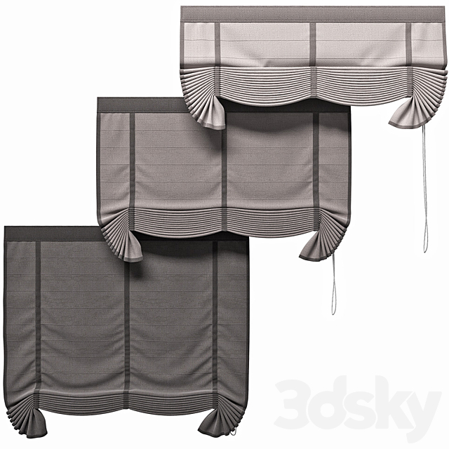 Roman blinds 4 3DS Max Model - thumbnail 3