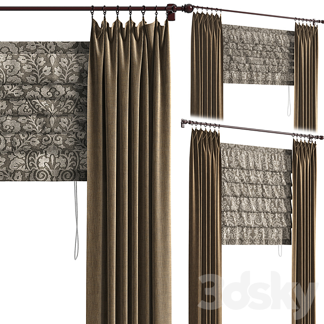 Roman blinds 4 3DSMax File - thumbnail 1