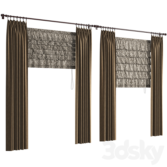 Roman blinds 4 3DSMax File - thumbnail 2