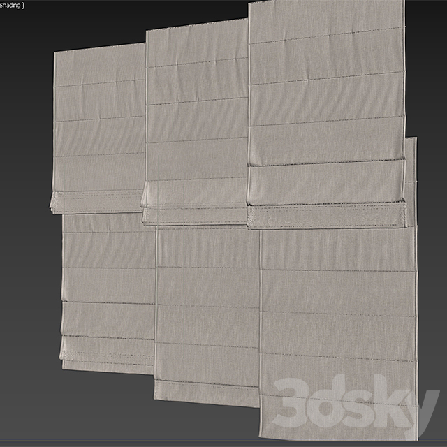 Roman Blinds 6 3ds Max - thumbnail 3