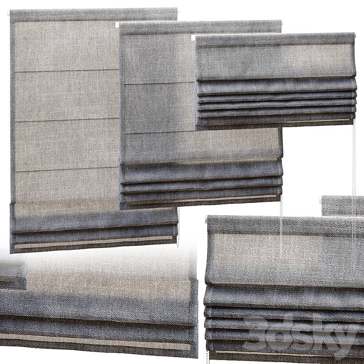 ROMAN BLINDS 700mm 3DS Max - thumbnail 1