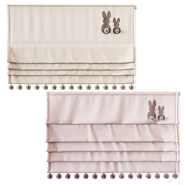 Roman blinds for children’s rooms 3DS Max Model - thumbnail 2