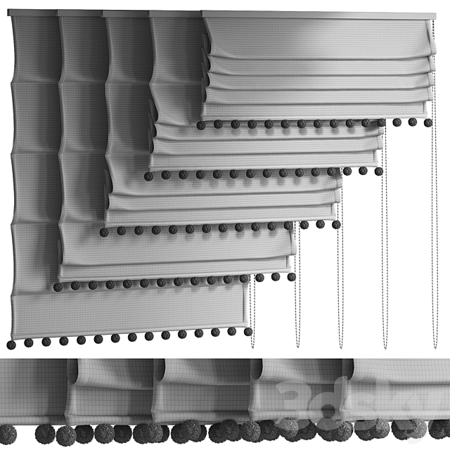 Roman blinds for the nursery 3DS Max Model - thumbnail 3