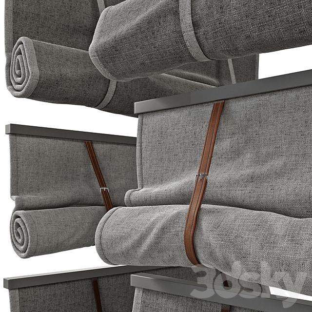 Roman blinds on straps 3DS Max Model - thumbnail 2