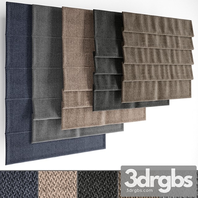 Roman blinds set 23 3dsmax Download - thumbnail 1