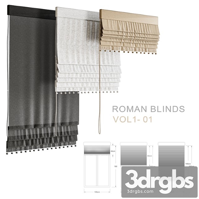 Roman Blinds Vol1 01 3dsmax Download - thumbnail 1