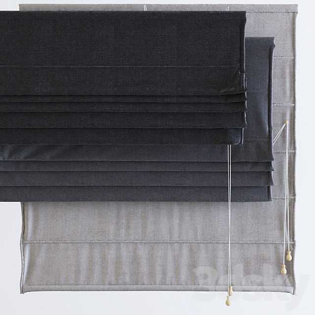 Roman blinds wide 3DSMax File - thumbnail 1