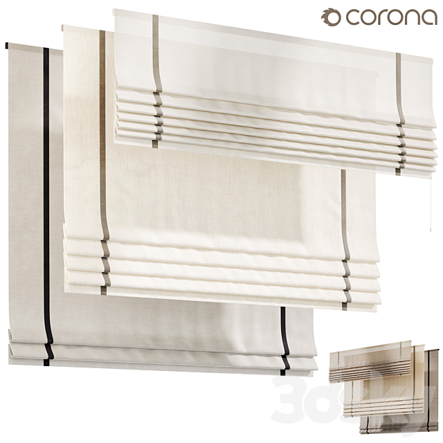 Roman curtain 02 Curtains 3ds Max - thumbnail 1