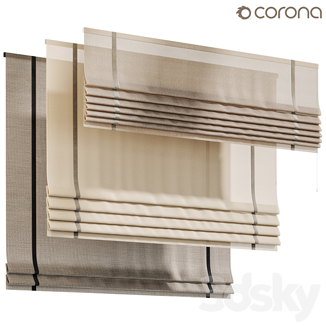 Roman curtain 02 Curtains 3ds Max - thumbnail 3