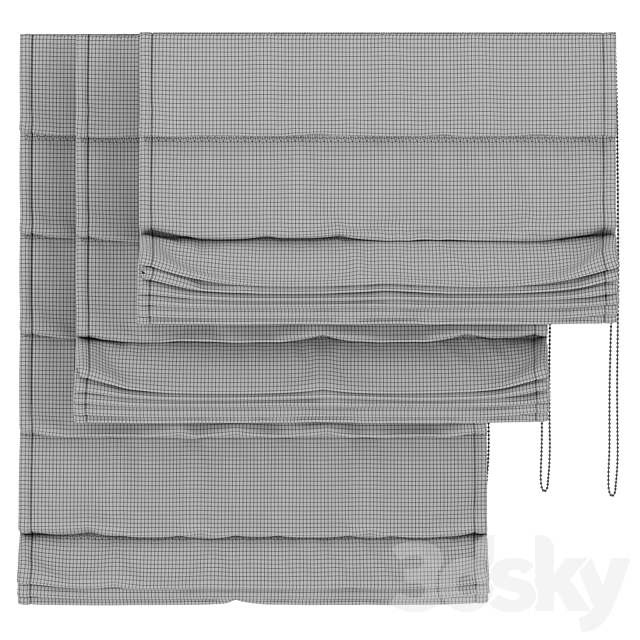 Roman curtain 3DS Max Model - thumbnail 5