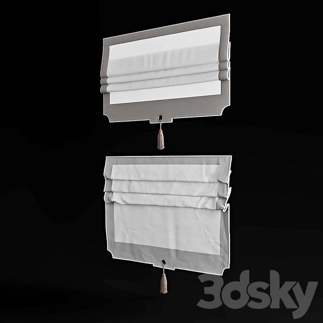 Roman curtains 3ds Max - thumbnail 2