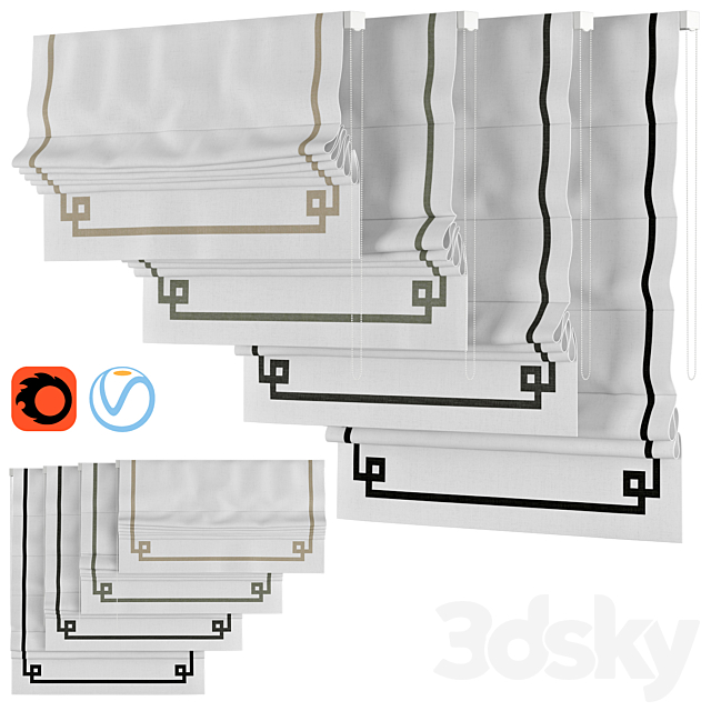 Roman Curtains 51 | Loganova | GREEK KEY DESIGN 3ds Max - thumbnail 1