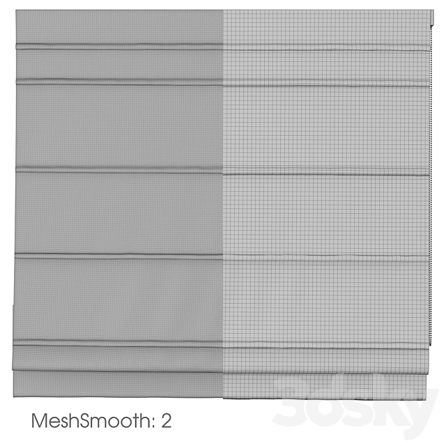 Roman Curtains 72 | Homedepot | Cordless Textured Room Darkening Fabric Roman Shade with Lining 3ds Max - thumbnail 3