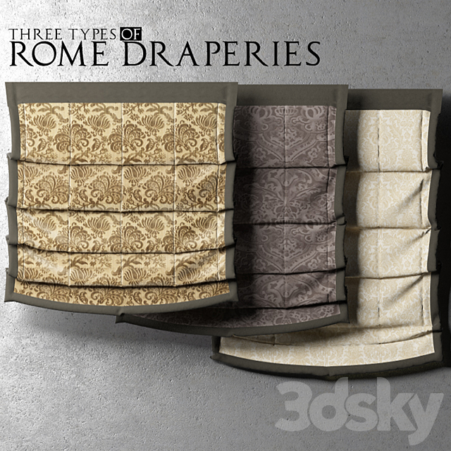 Roman shades of velvet 3DS Max Model - thumbnail 2