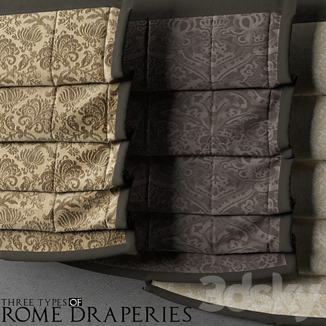 Roman shades of velvet 3DS Max Model - thumbnail 3