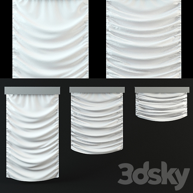 Roman window shades 3DS Max Model - thumbnail 1