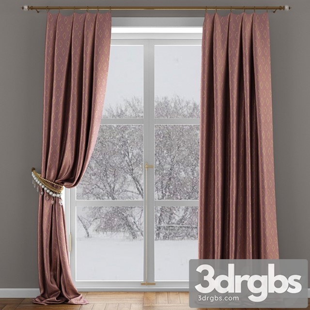 Satin Curtains of Beads With Pickup 3dsmax Download - thumbnail 1