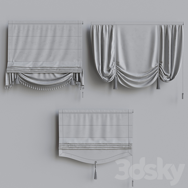 Set of classic roman curtains 3 3DSMax File - thumbnail 3