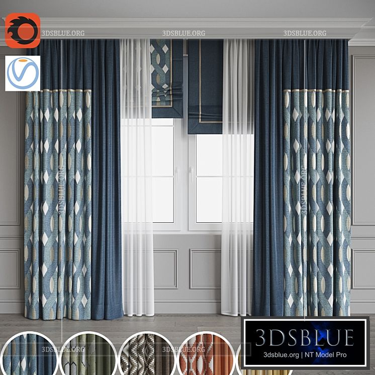 Set of curtains 102 3DS Max - thumbnail 3