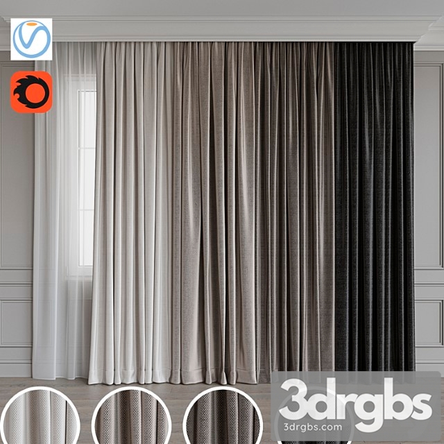 Set Of Curtains 105 3dsmax Download - thumbnail 1