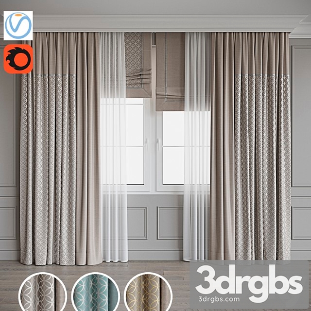 Set Of Curtains 106 3dsmax Download - thumbnail 1