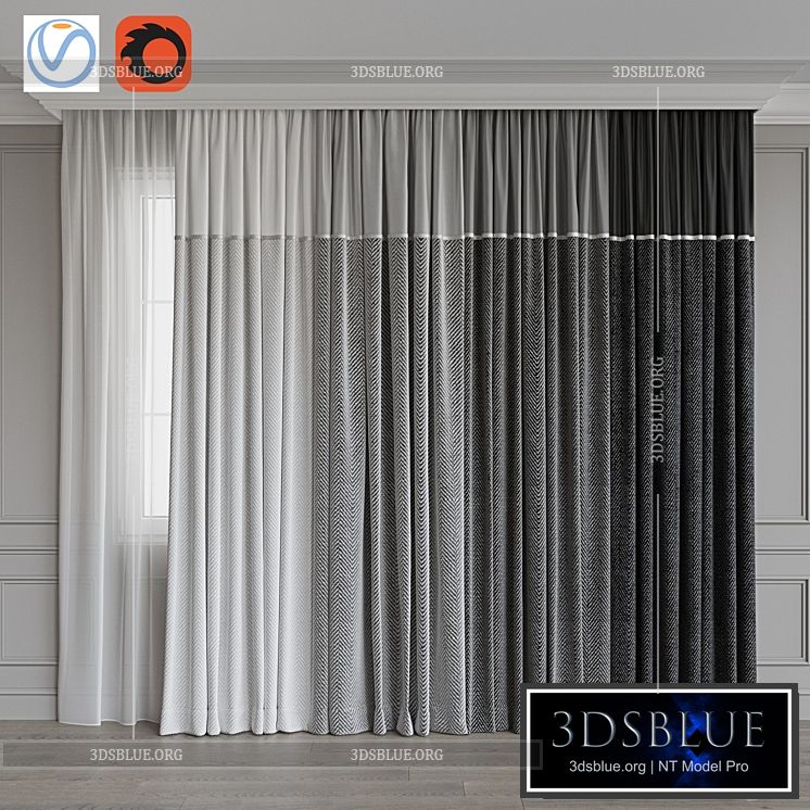 Set of curtains 107 3DS Max - thumbnail 3