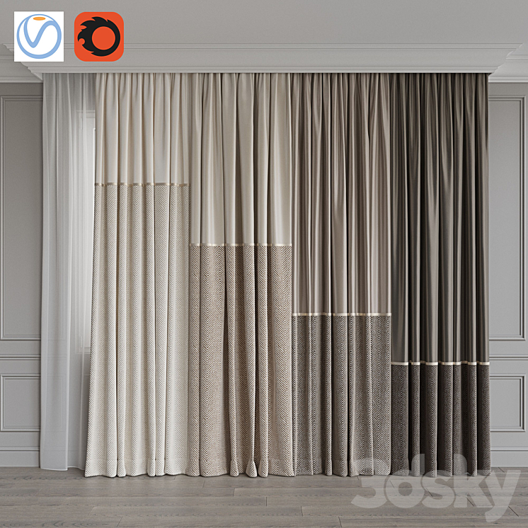 Set of curtains 109 3DS Max - thumbnail 1