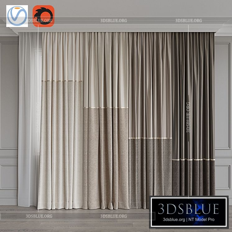 Set of curtains 109 3DS Max - thumbnail 3