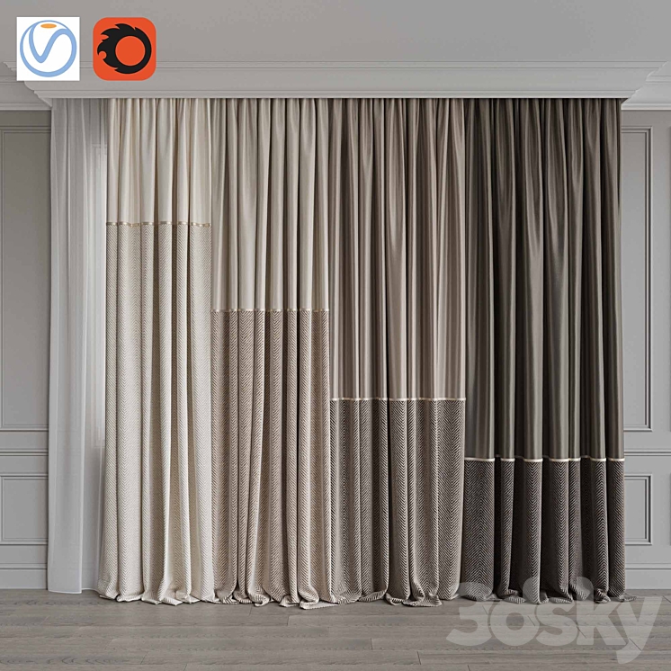 Set of curtains 111 3DS Max - thumbnail 1