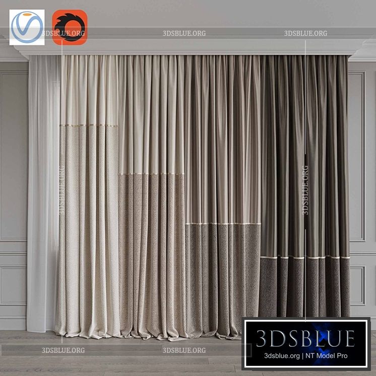 Set of curtains 111 3DS Max - thumbnail 3