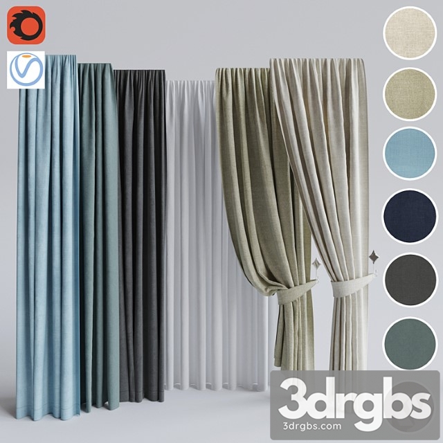 Set of curtains 2 3dsmax Download - thumbnail 1