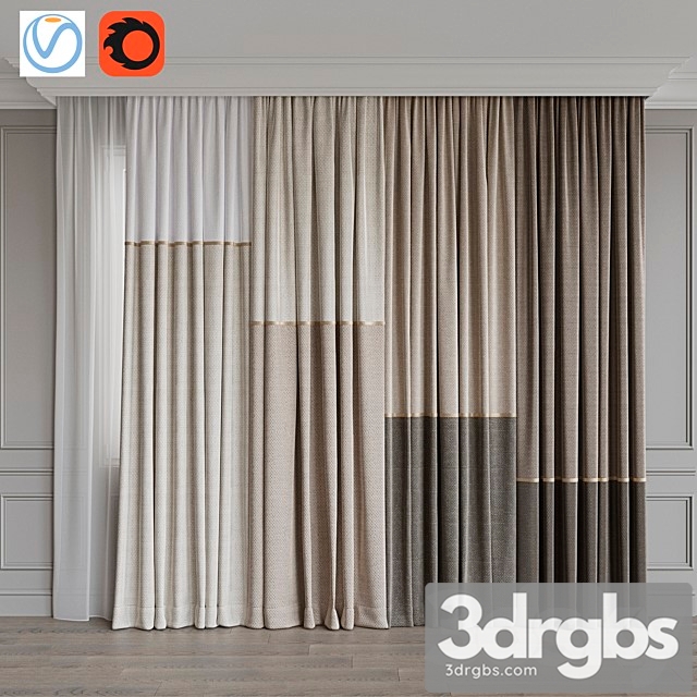 Set of Curtains 3dsmax Download - thumbnail 1