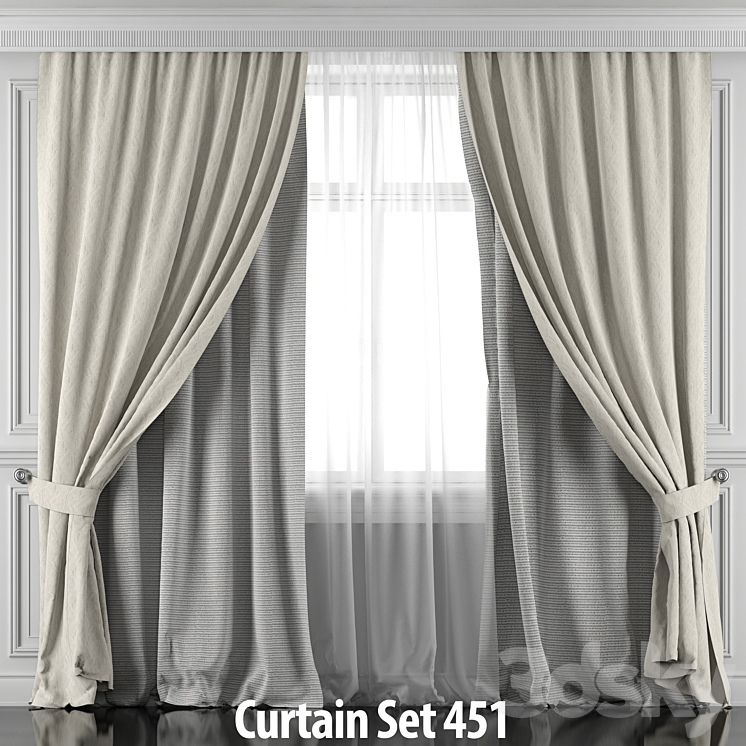 Set of curtains 450-455 3DS Max Model - thumbnail 2