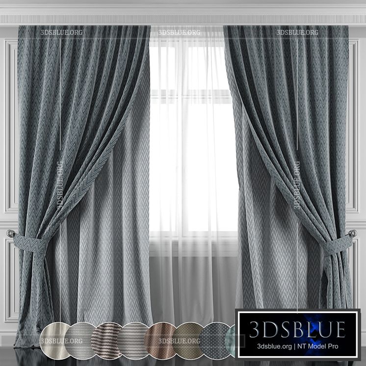 Set of curtains 450-455 3DS Max - thumbnail 3