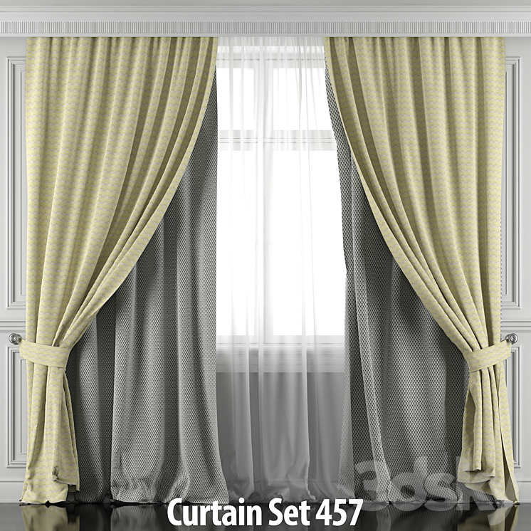 Set of curtains 456-461 3DS Max - thumbnail 2