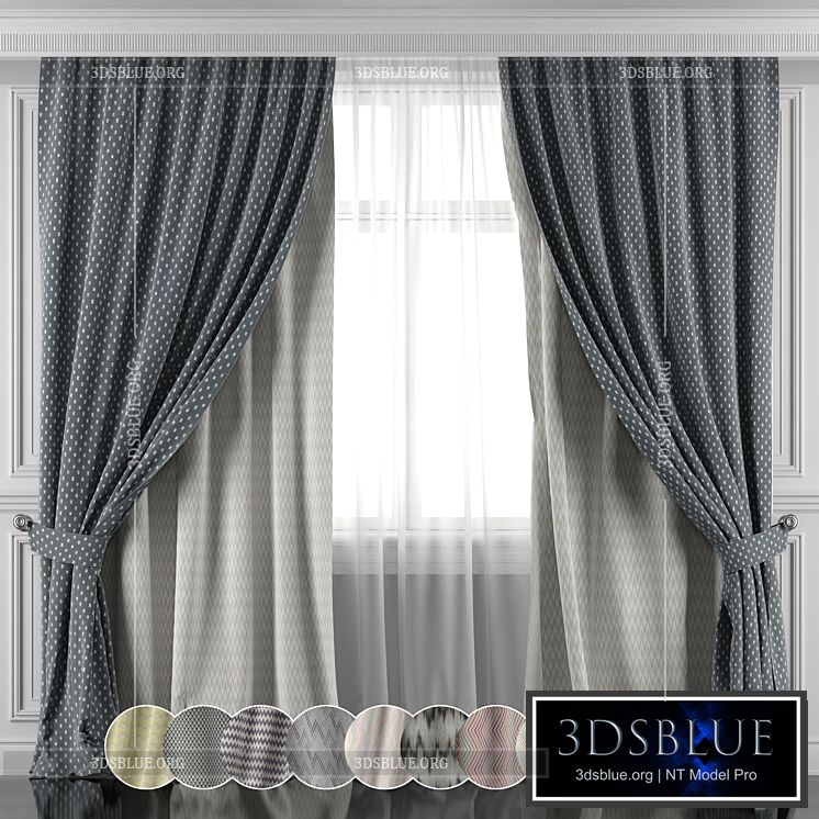 Set of curtains 456-461 3DS Max - thumbnail 3