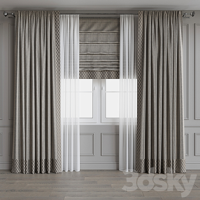 Set of curtains 62 3DS Max Model - thumbnail 2