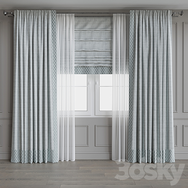 Set of curtains 62 3DS Max Model - thumbnail 3