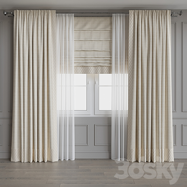 Set of curtains 62 3DS Max Model - thumbnail 4