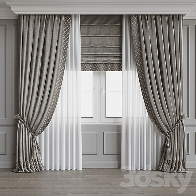 Set of curtains 64 3ds Max - thumbnail 2