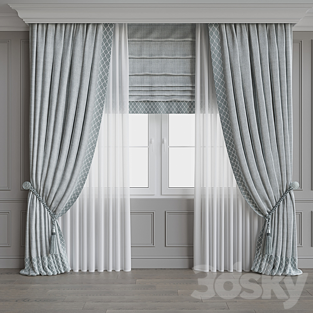 Set of curtains 64 3ds Max - thumbnail 3