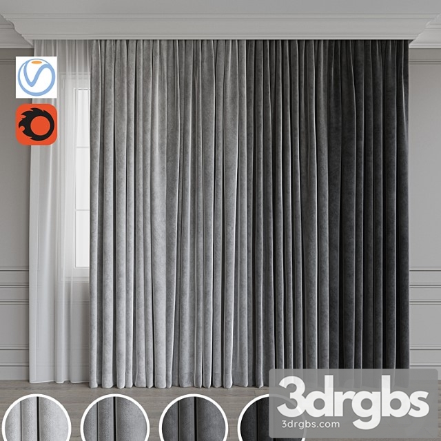 Set of curtains 65 3dsmax Download - thumbnail 1