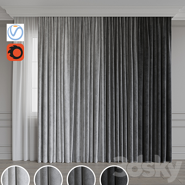 Set of curtains 65 3DSMax File - thumbnail 1