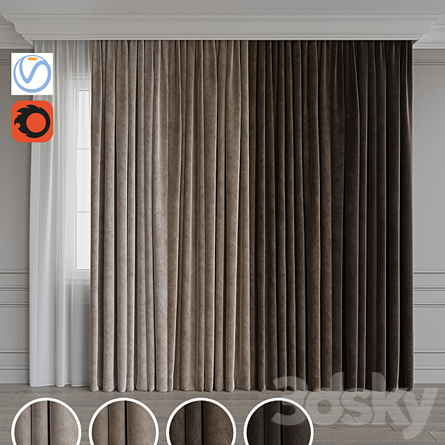 Set of curtains 66 3DSMax File - thumbnail 1