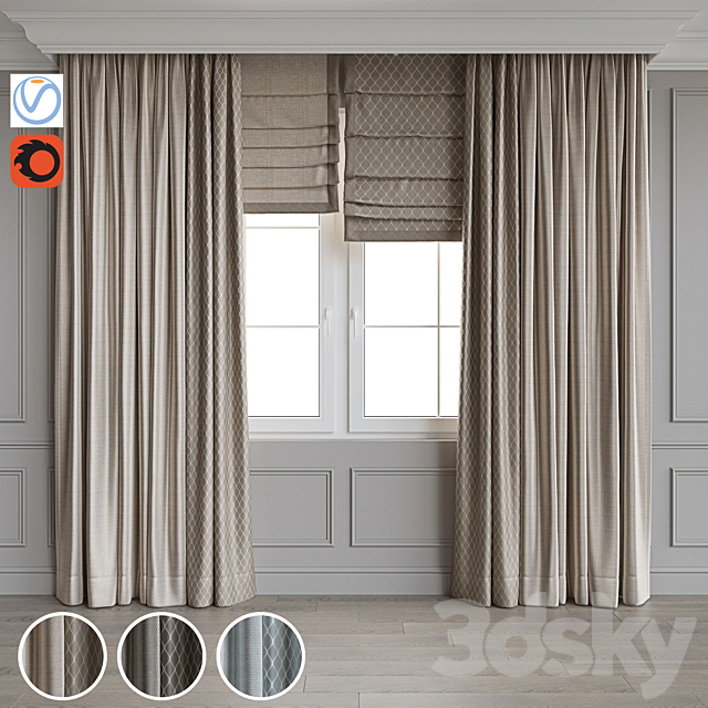 Set of curtains 68 3DSMax File - thumbnail 1