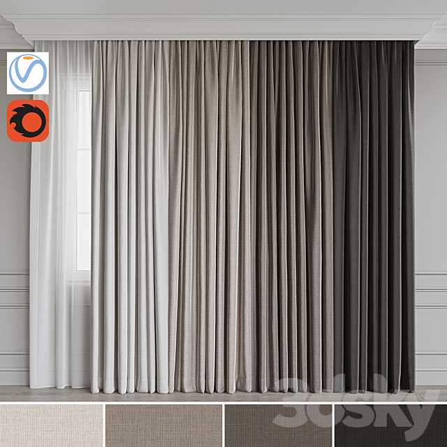 Set of curtains 72 3DSMax File - thumbnail 1