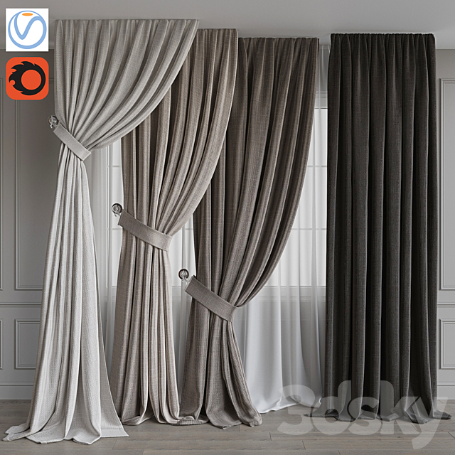 Set of curtains 77 3ds Max - thumbnail 1