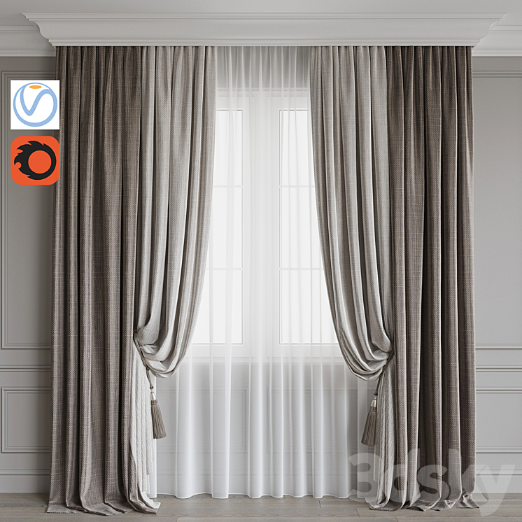 Set of curtains 79 3DS Max - thumbnail 1