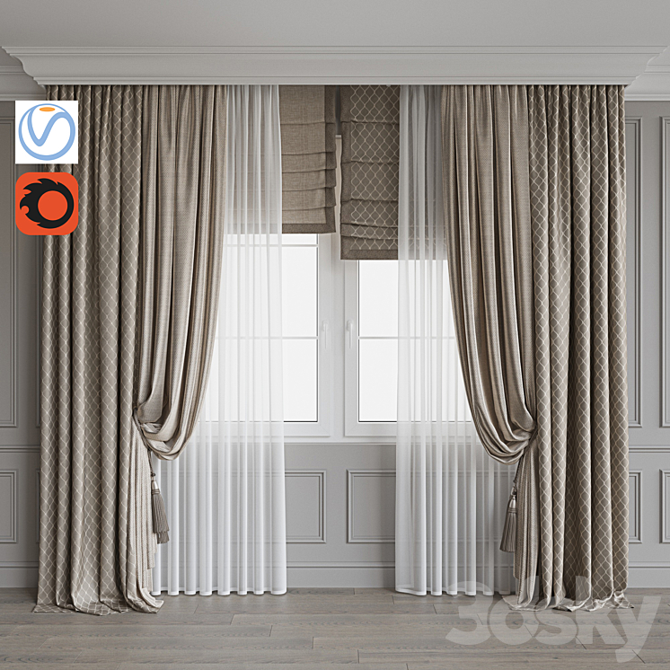 Set of curtains 82 3DS Max - thumbnail 1